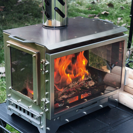 Outdoor Wood Stove – Portable Stainless Steel Tent Heater with Chimney