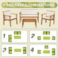 4-Piece Acacia Wood Patio Conversation Set – Sofa, Chairs & Table with Cushions