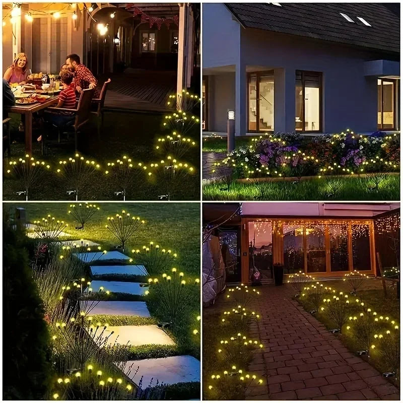 Solar LED Firework Garden Lights – Warm Outdoor Pathway Lamps