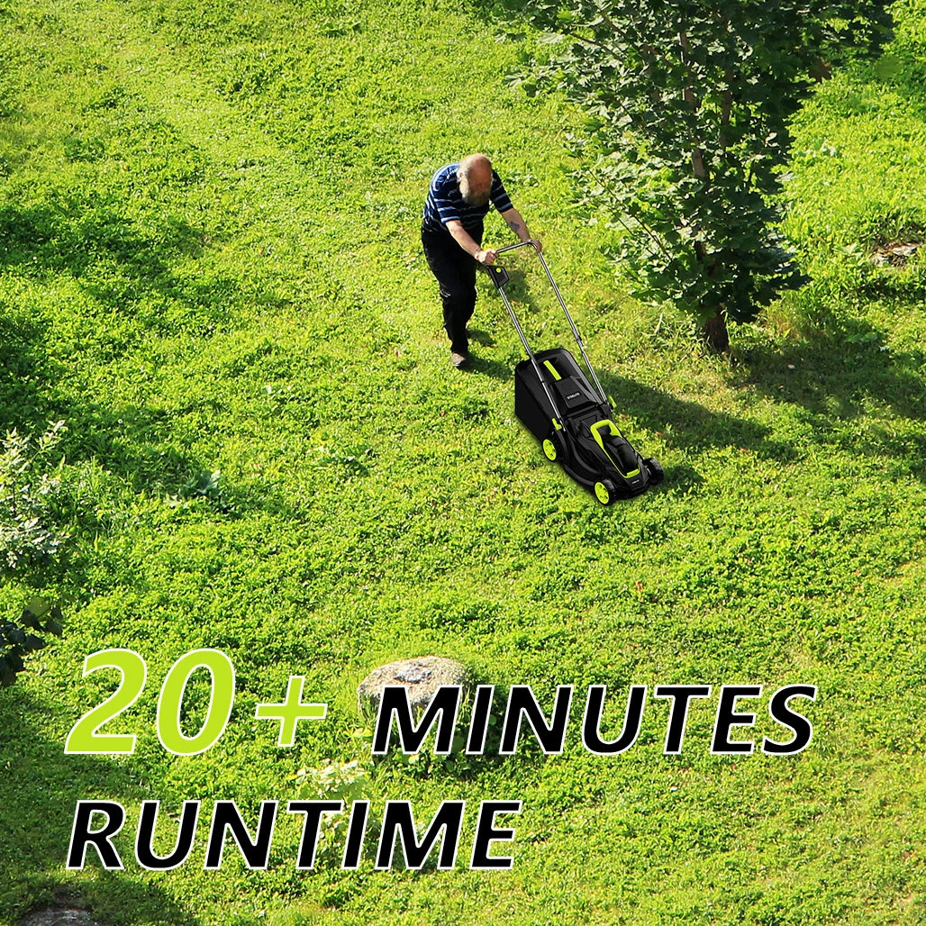 Deli 13" Cordless Electric Lawn Mower – 2-in-1 Brushless with 21V Battery