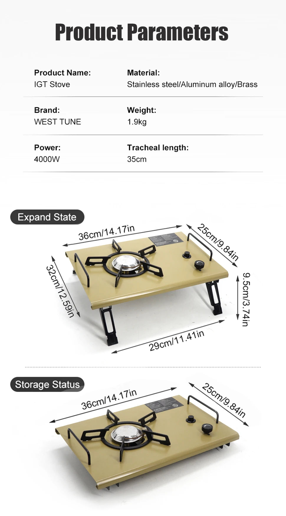 CLS 4000W Folding IGT Camping Gas Stove – Portable High-Power Burner